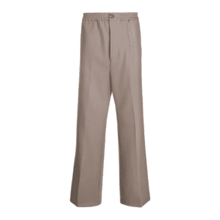 straight-leg elastic-waist trousers